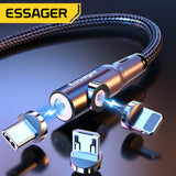 Essager Cabo Micro USB magnético para iPhone Samsung Xiaomi Fast Charging Magnet USB Tipo C Cabo de Celular Carga Cabo de Fio