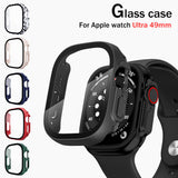 Protetor de tela para apple watch ultra 49mm smartwatch pc vidro + capa pára-choques acessórios temperados iwatch series capa ultra 49 mm